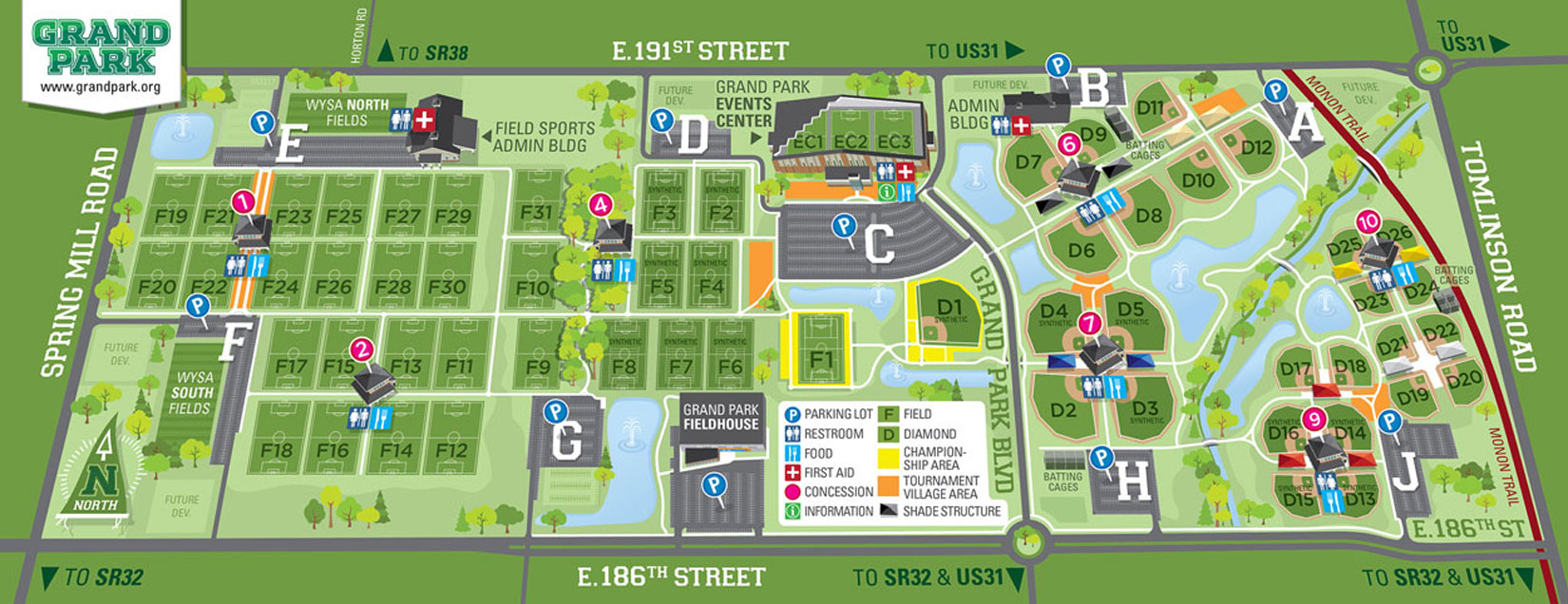 Grand Park Lllustrated Map Wilkinson Brothers Graphic Design And