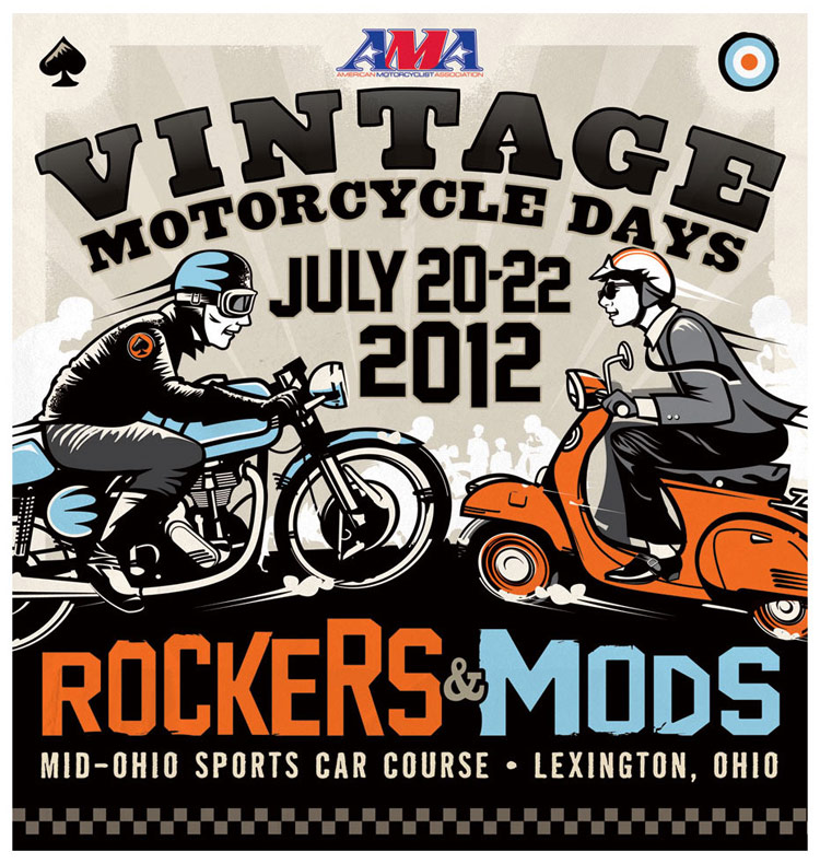 AMA Vintage Motorcycle Days Poster by Wilkinson Brothers