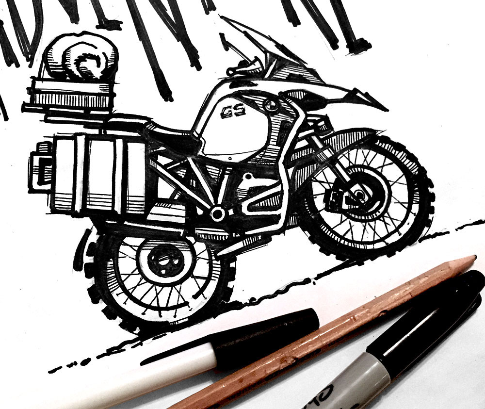 BMW R1200GS Pen and Sharpie