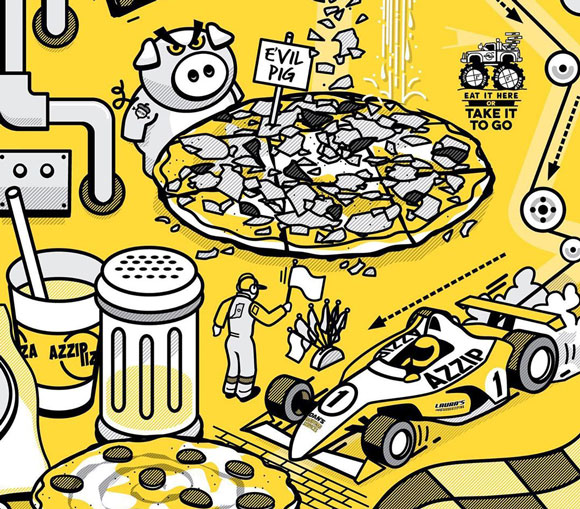 Azzip Pizza Mural - Wilkinson Brothers Graphic Design and